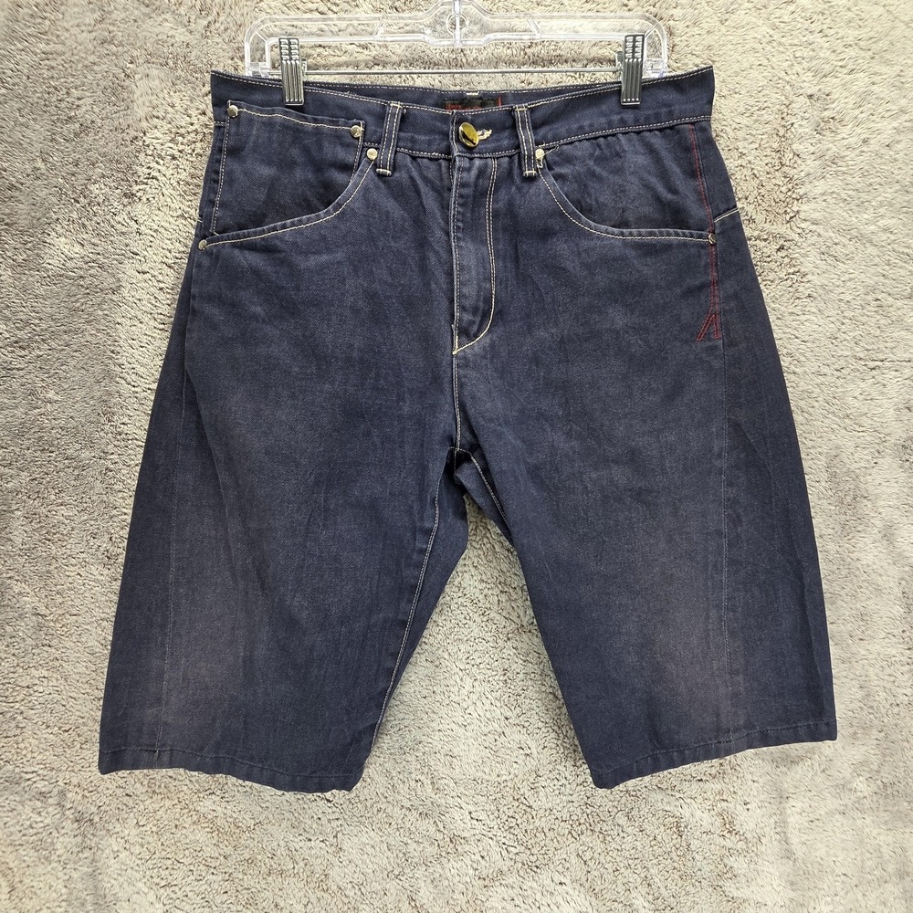 Vintage Levis Engineered Shorts Mens 32 Blue Twisted Jorts Made Japan 14" Inseam